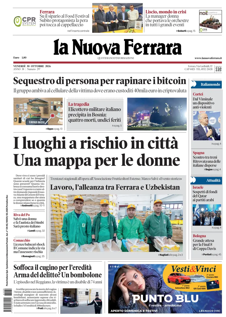 Prima-pagina-nuova ferrara-oggi-edizione-del-2026-10-30